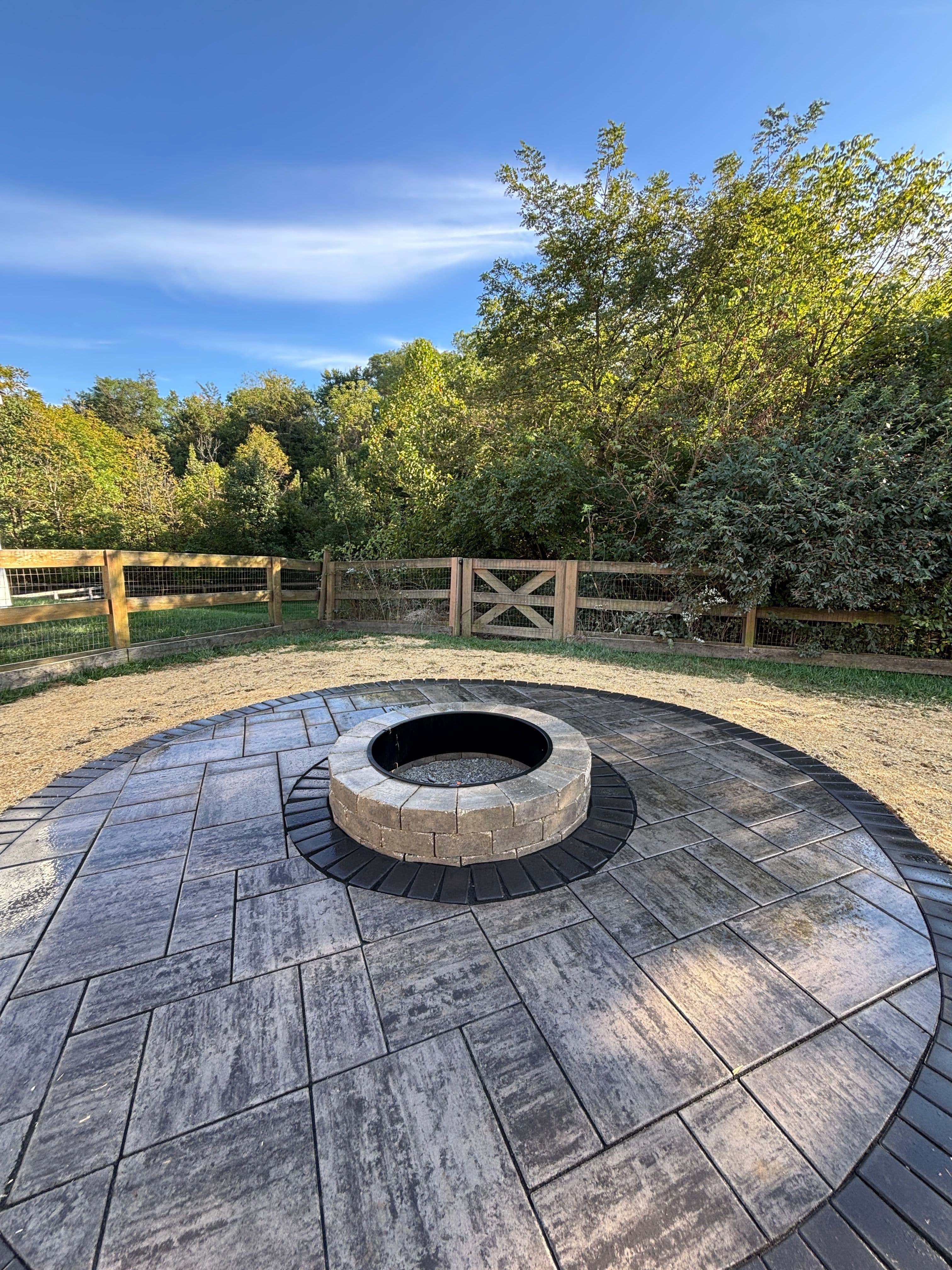 Project Backyard Makeover with Paver Patio and Fire Pit in Walton KY image