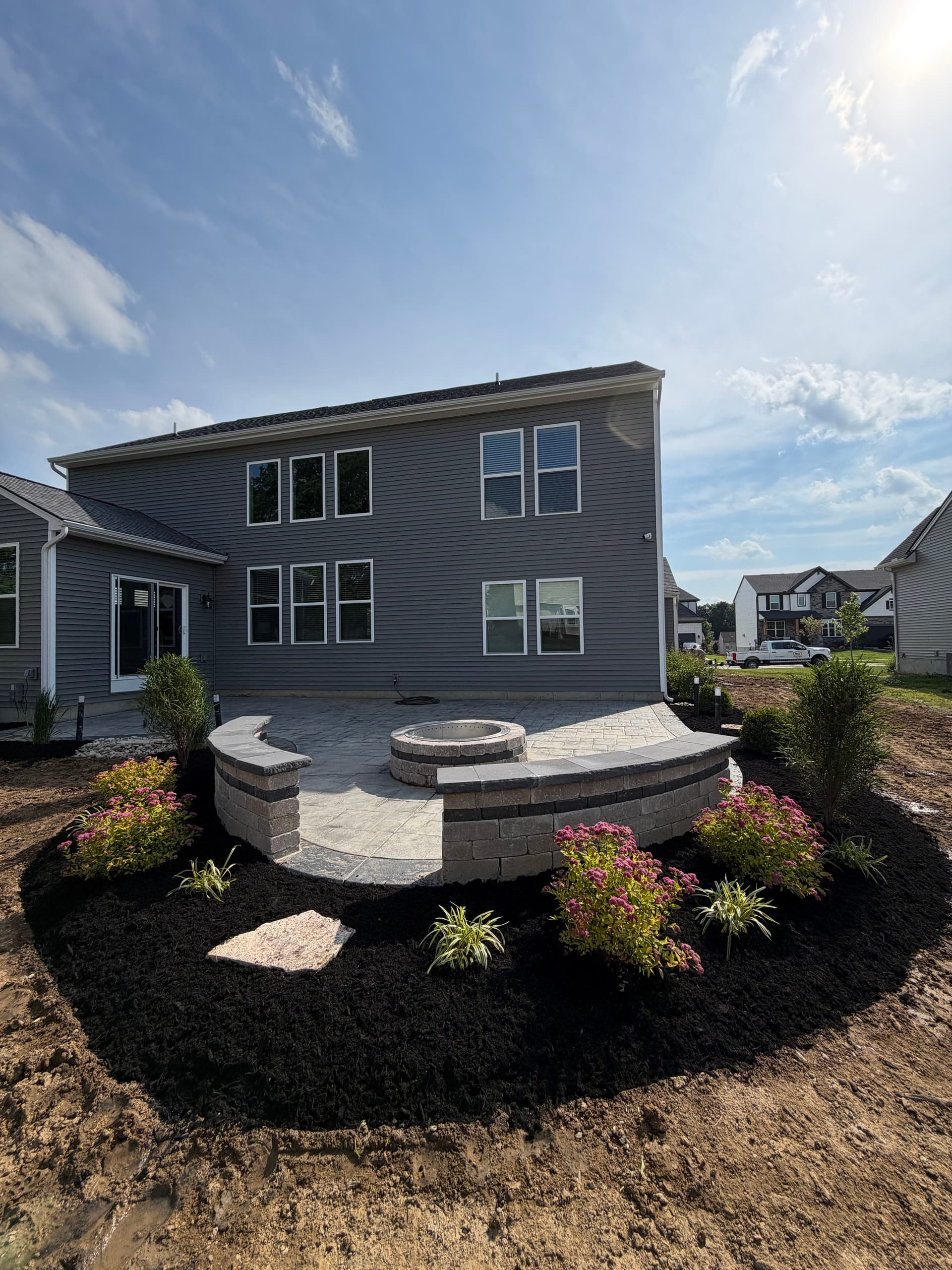 Gallery photos for Full Backyard Landscape Refresh with Fire Pit and Seat Walls in Burlington KY: Image #2