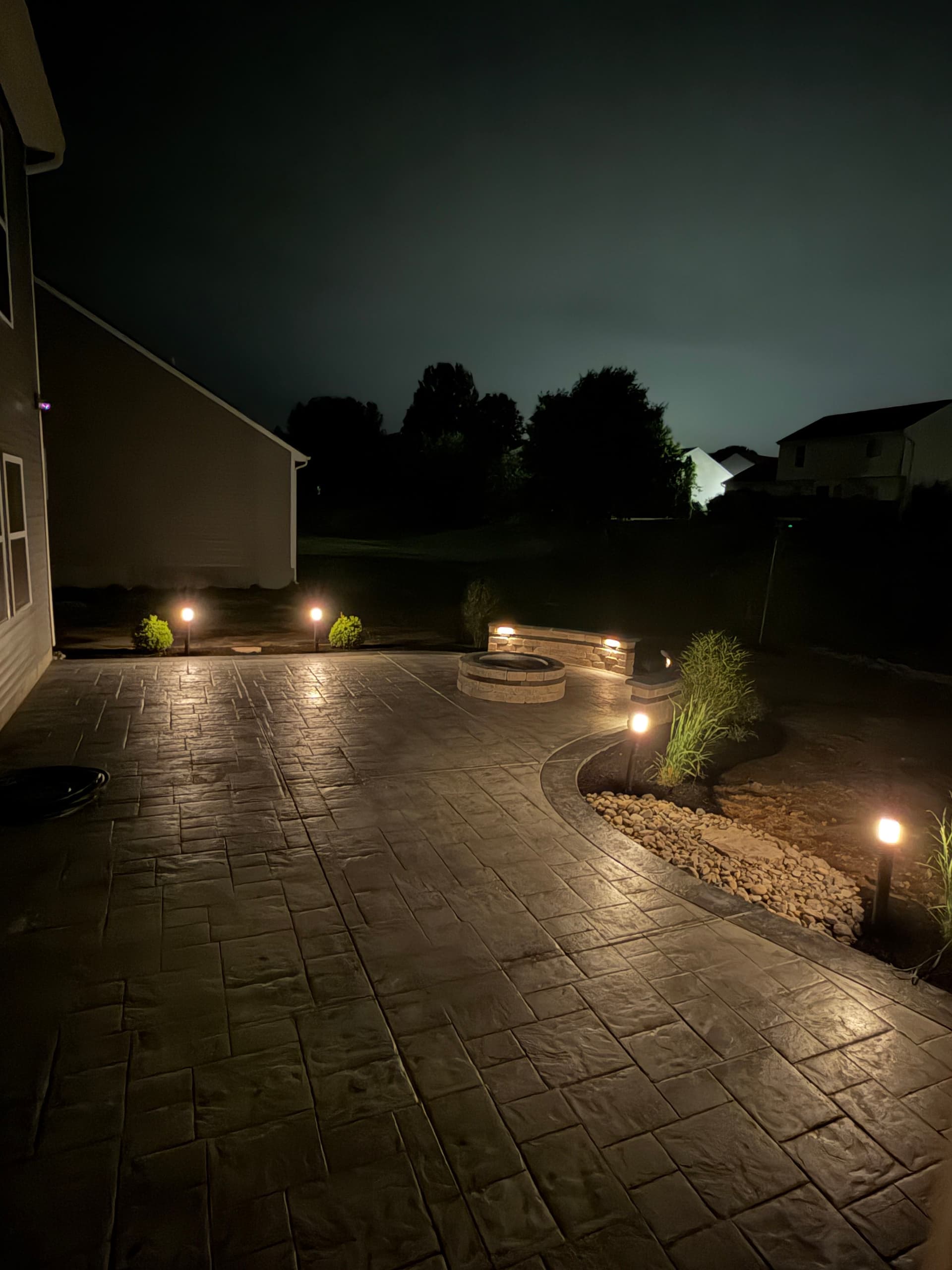 Gallery photos for Full Backyard Landscape Refresh with Fire Pit and Seat Walls in Burlington KY: Image #1