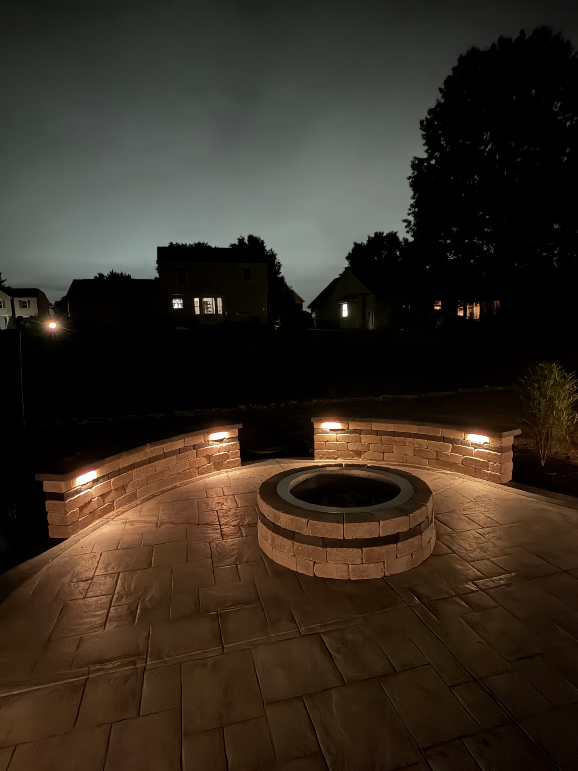 Full Backyard Landscape Refresh with Fire Pit and Seat Walls in Burlington KY image