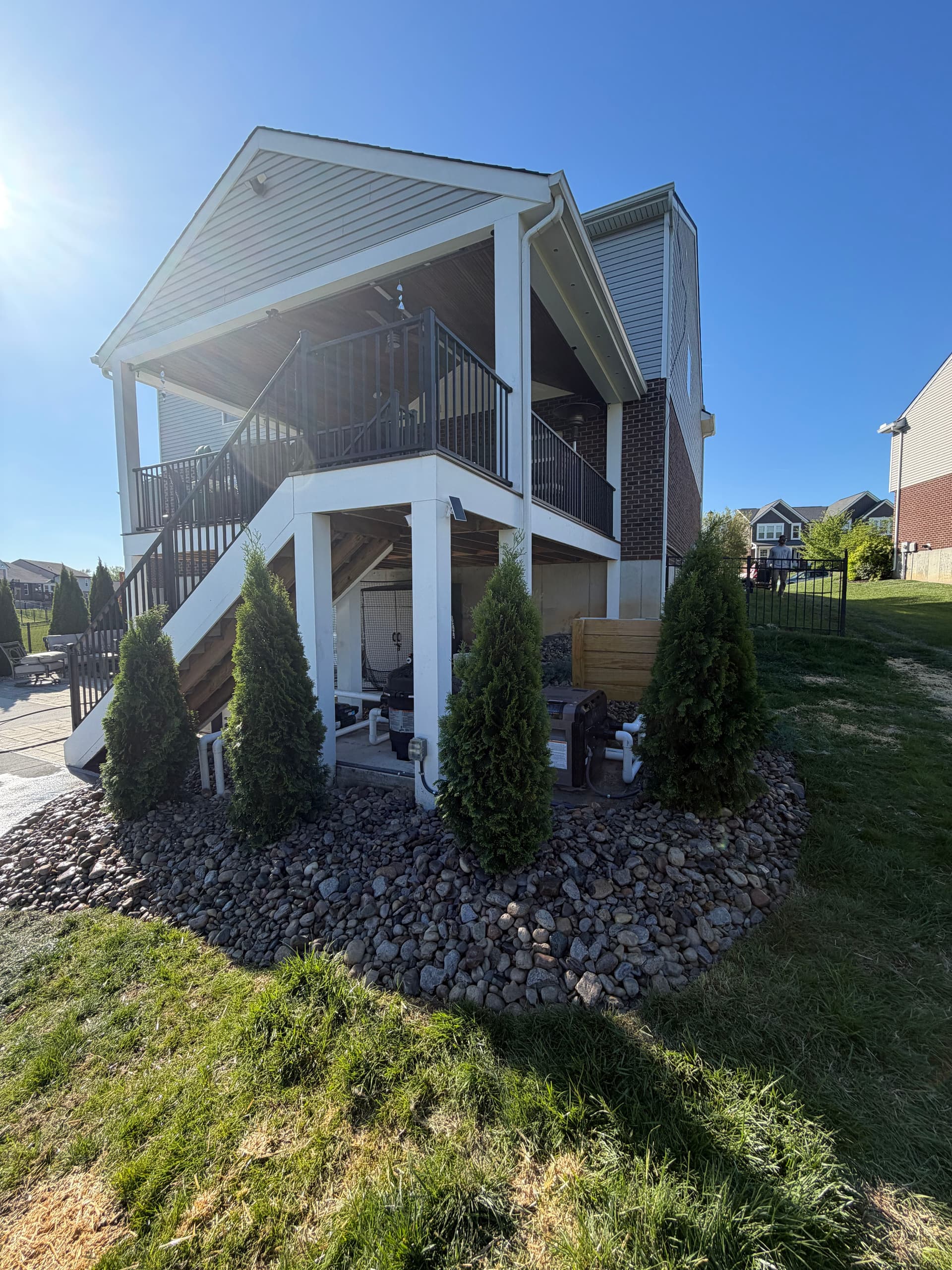 Privacy Trees, Landscape Beds and River Rock in Union KY image